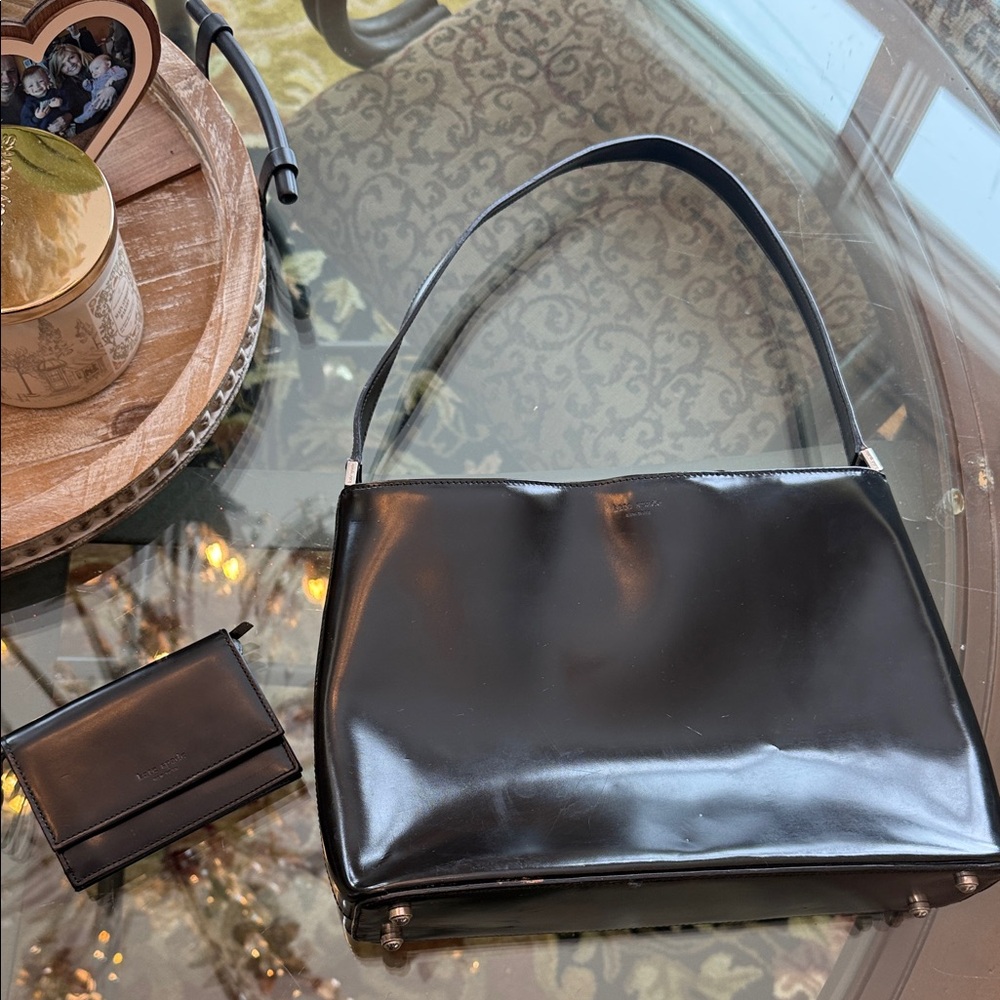 Elegant Kate Spade Black Women's Bag with matching wallet